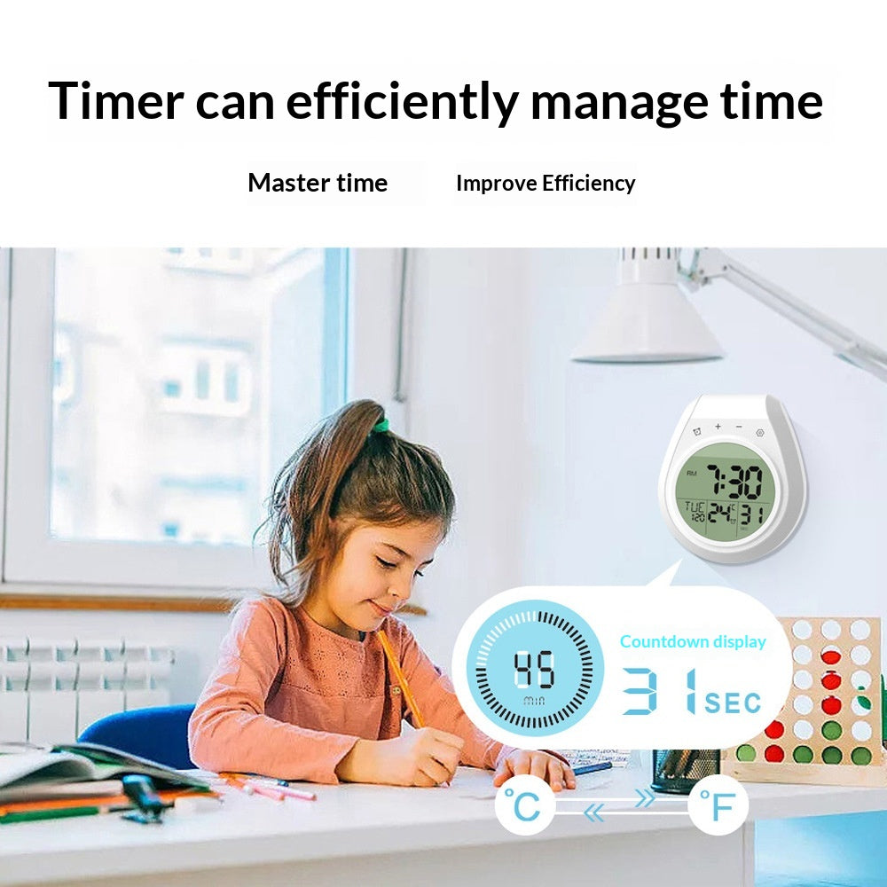 Waterproof Wall Clock with Anti-Fog Splash-Proof Design - Modern White