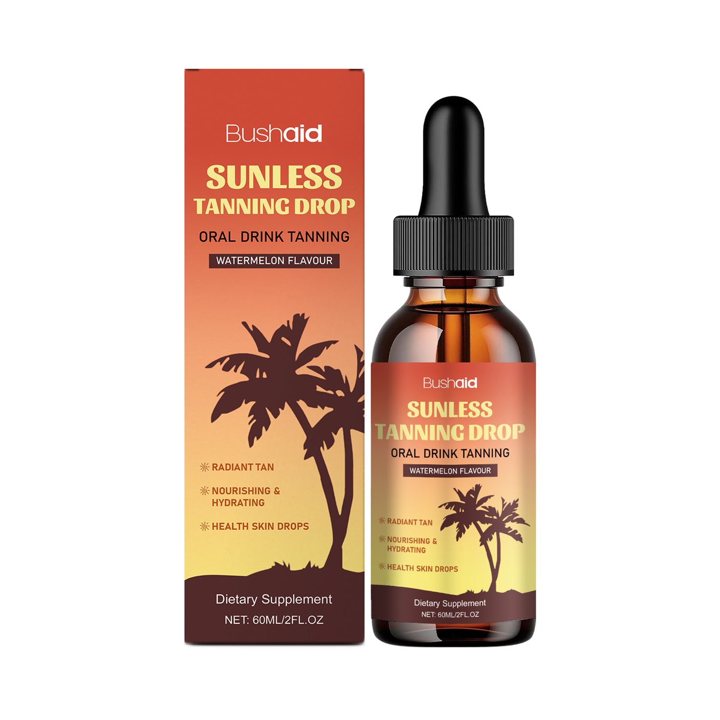 Natural Black Sunless Tanning Drops - 60ml Facial Self Tanner