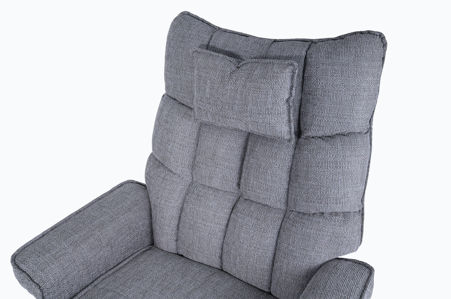 Massage Recliner Chair with Ottoman - Heated Chenille Fabric, Grey
