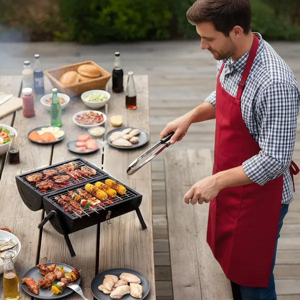 Portable Charcoal Grill – Double-Sided BBQ Grill for Outdoor Camping