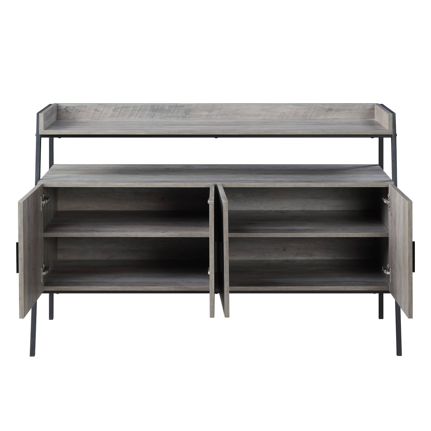 Gray Oak & Black Finish TV Stand for 50" TVs