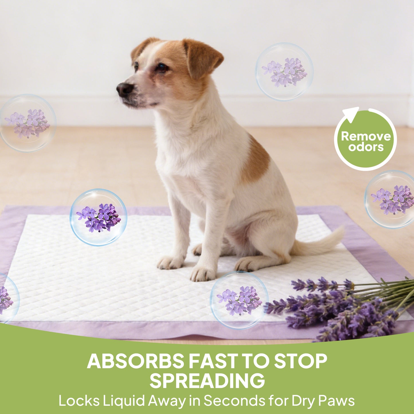 Lavender Scented Disposable Pet Training Pads - Leak-Proof Absorbent Dog Pee Pads