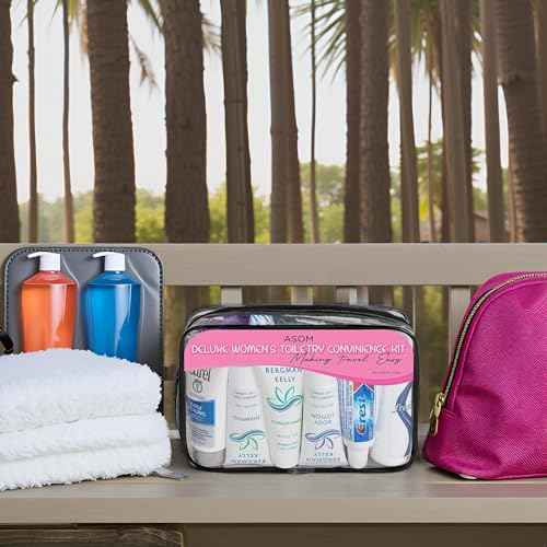 Asom Travel Toiletries Kit ? TSA Approved Travel-Size 36-Piece Personal Care & Hygiene Essentials Set for Men & Women ? Compact Unisex Kit for Flight, Vacation, Hotel, Gym, Camping