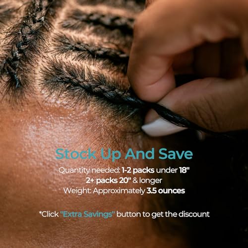 Boho Braids Human Hair for Bohemian Knotless Braids Braiding Hair for First-Timers Wet and Wavy Deep Wave Bulk 2 Bundles 100g 26 Inch Natural Black - Easy to Install for Salon/Home/Beginners