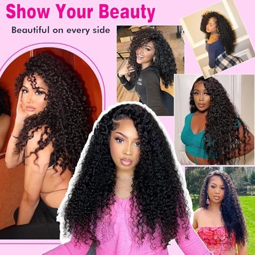 Burmese Curly 3 Bundles Human Hair £¨14 16 18£© 100% Unprocessed Virgin Hair Bundles Deals 14A Raw Water Curly Human Hair with Spriral End 3c4a Quick Weave for Black Women Natural Black