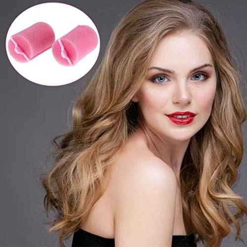 Geyoga 18 Pieces Sponge Hair Rollers Large Soft Foam Hair Styling Curlers Large Size Hairdressing Curlers for Women(Pink,1.6 x 2.8 Inches)