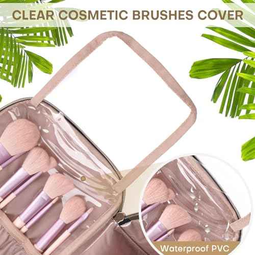 5L Travel Makeup Bag, Portable Cosmetic Bag for Women, Large Capacity Travel Toiletry Accessories Organizer case with Divider, Pink 1.34 GAL