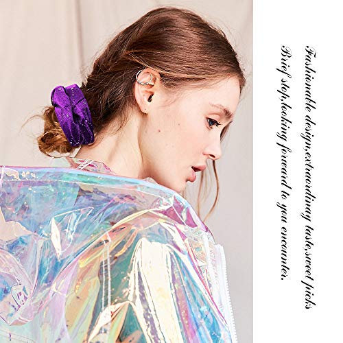 6 PCS Premium Velvet Macaron Theme Gradient Hair Scrunchies Tie Bobbles Girl's Tie Dye Rainbow Hair Bands Scrunchy Hair Tie Ropes Cream Color Hair Elastic Bands (6 PCS Rainbow)