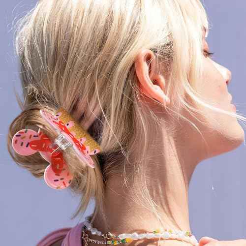 2Pcs Mouse Ears Hair Claw Clips for Women Girls, Cute Cartoon Mouse Ears Barrettes Hair Accessories for Thin Hair, Small Medium Party Fun Gifts for Theme Park Trip Essentials