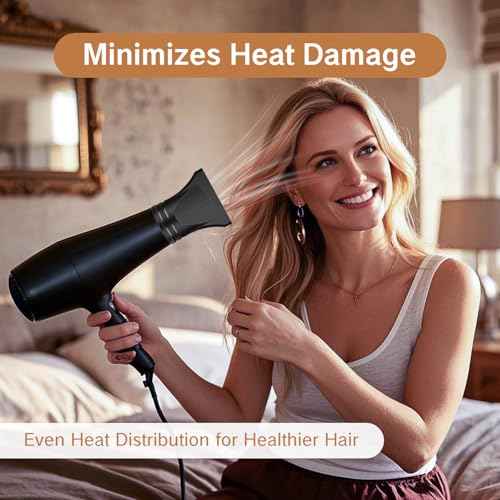 2PCS Hair Dryer Attachment Universal Black Plastic Blower Nozzle Replacement Styling Tool for Home Use or Professional Salon Hairdressing Blow Outer Diameter 4.2cm to 4.6cm