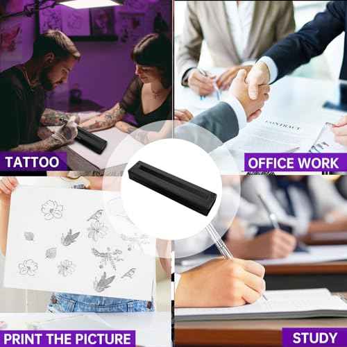 Thermal Tattoo Stencil Printer Machine, Portable Wireless Tattoo Transfer Printer for Tattoo Artists & Enthusiasts, Support Mobile Phone & PC, with 10 Thermal Papers & 3 Transfer Papers