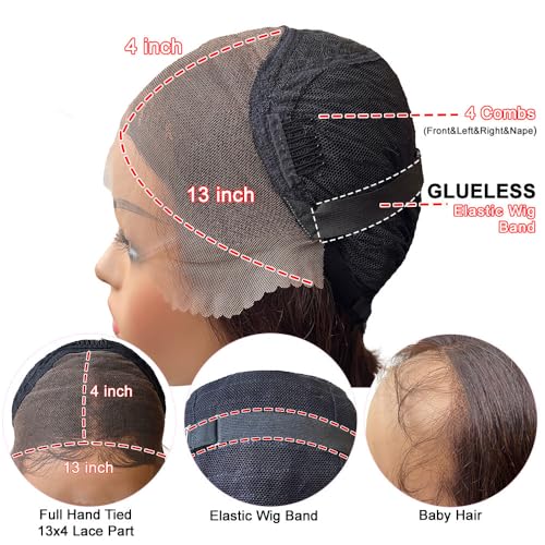 Janet Collection 13X4 Lace Front Natural Virgin Remy Human Hair Glueless HD Transparent with Natural Baby Hairline Pre-Plucked Lace OKSANA Wig (NATURAL)