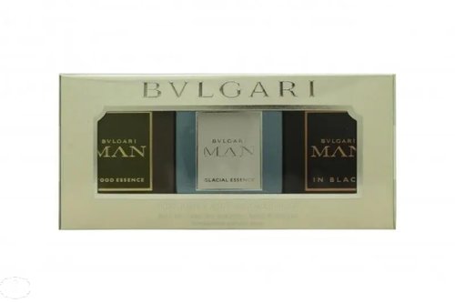 Bvlgari Man Collection Set for Men - 3 Pc Gift Set - Man in Black, Wood Essence, Glacial Essence EDP Sprays - 0.5oz Each