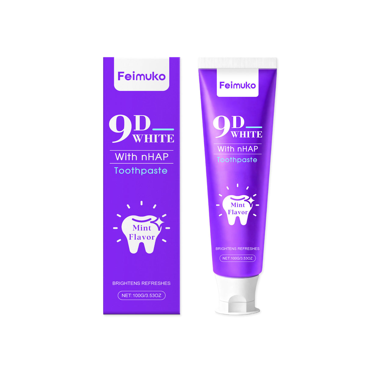 Purple Whitening Toothpaste 100g - Stain Removal & Fresh Breath