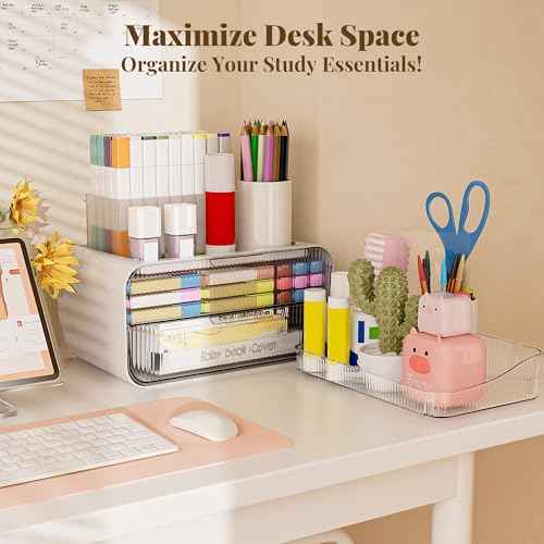 Delamu Bathroom Counter Organizer 2-Drawers 2-Tier Acrylic Makeup Organizer for Vanity Countertop, Skincare Perfume Storage, Easy Assembly, Ideal Gift for Women, Bath Linen Sets, Clear