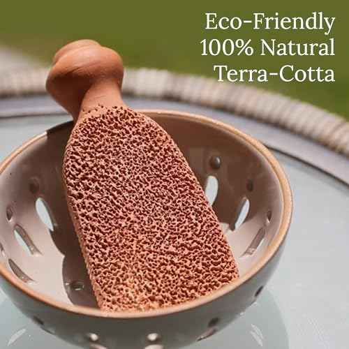 Pumice Stone for Feet Lasts 5+ Years Foot Exfoliator Scrubber Callus Remover Made of Natural Terra-Cotta