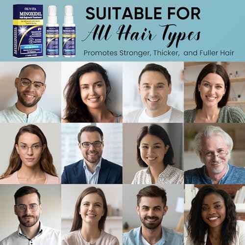 Minoxidil for Men and Women Hair Growth: 5% Minoxidil Spray Hair Regrowth Treatment Serum with Biotin & Rosemary -Stop Hair Thinning and Hair Loss For Stronger Thicker Longer Hair - 2 Pack