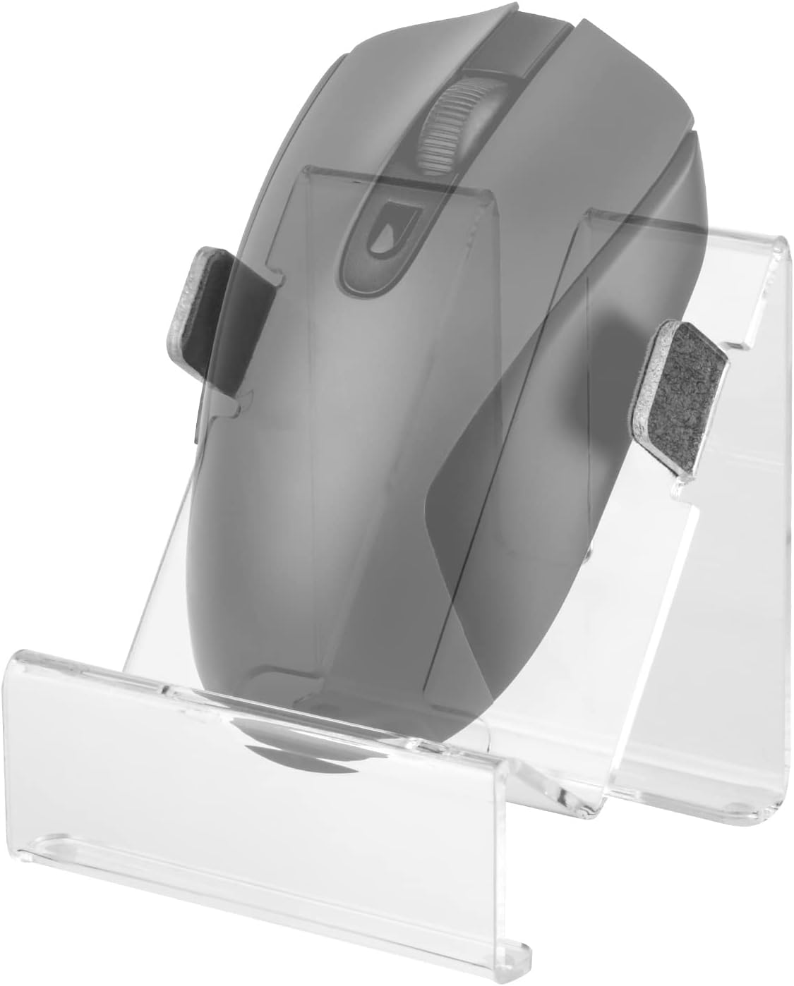 Acrylic Mouse Holder Stand, Desktop Vertical Mount Stand Base for Wired and Wireless Mouse, Universal Computer Mouse Display Stand PC Gaming Mouse Organizer Holder - Clear