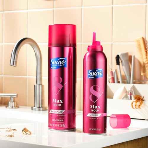 Suave+ Hairspray Max Hold Variety 2-Pack, Unscented & Scented Formulas ? Aerosol Hairspray, 11 Oz Ea