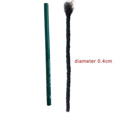 BESHINNAAUL Human Hair Handmade Permanent Dreadlocks Natural Black #1B Locs extension Small Size(diameter 0.4cm) 12inch 20 Strands/Pack