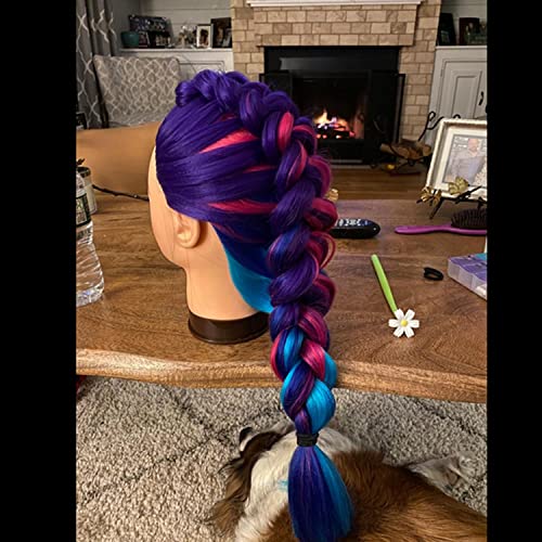 Traininghead 26"-28" Mannequin Head Hair Styling Training Practice Head Manikin Cosmetology Doll Head Synthetic Fiber Hair Hairdressing Training Model with Free Clamp Stand (1813W0320)