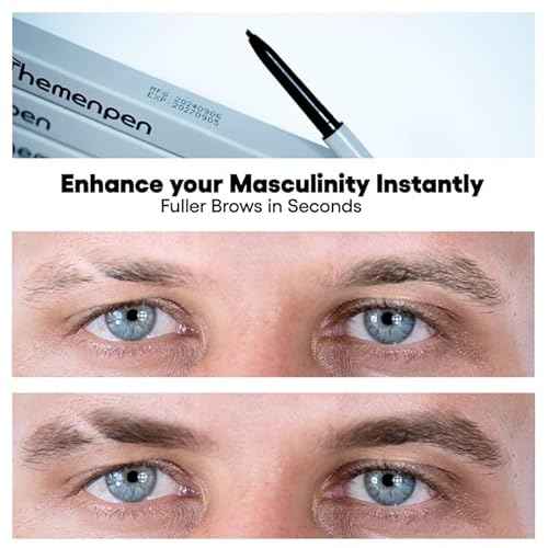 The Men Pen - Waterproof Eyebrow Pen | Beard Filler for Men | 1 Ounces - 3 Pack | Microblading Eyebrow Pen | Hair Filler | Anti-Smudge | Mustache, Beard & Eyebrow Filler | Dark Brown