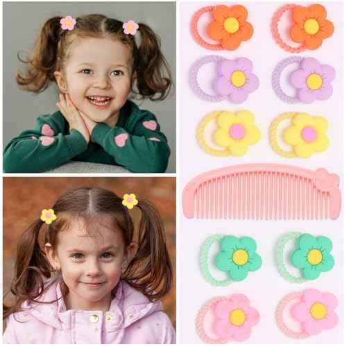 Small Elastic Hair Ties Hair Accessories for Girls£¬Colorful Baby Rubber Hair Bands Set with Hair Clips Hair Styling Tools
