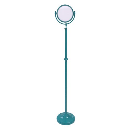 Allied Brass DMF-2/3X-GLT Adjustable Height Floor Standing Make-Up Mirror 8 Inch Diameter with 3X Magnification, Glokzin Teal