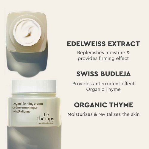 The Face Shop The Therapy Vegan Blending Cream Face Moisturizer - Soothing, Anti-Aging, Anti-Wrinkle, Firming Cream - Refillable - Face Cream Ideal for Sensitive & Dry Skin - Korean Skin Care