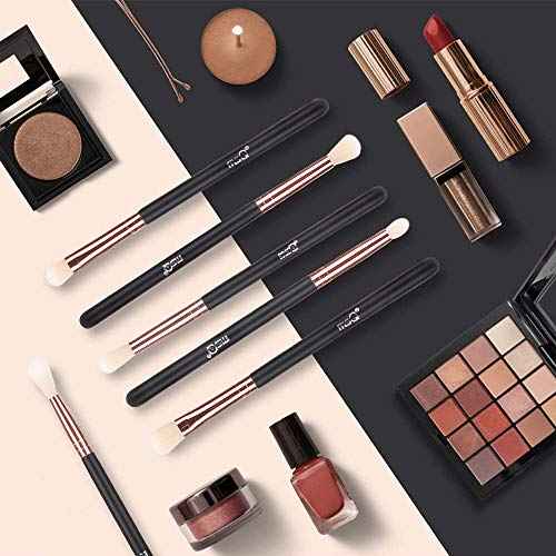 MSQ Eye Brush Set Rose Gold 6pcs Eyeshadow Set Eyebrow Brush Makeup Brushes Eyeliner Brush for Eyeshadow, Eyebrow, Eyeliner, Blending, Concealer, Best for Gifts