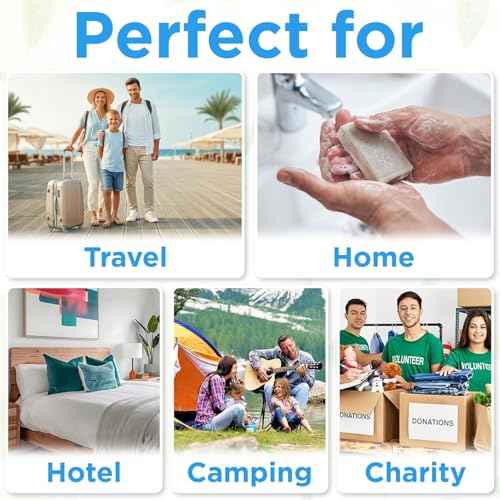 Bergman Kelly - Hotel Toiletries Bundle - White Tea, 1 oz ea, 125 Pieces - 5-Piece Set: 25 ea Rectangular Bar Soap, Shampoo, Conditioner, Body Lotion & Body Wash - Bulk Mini Guest Amenities