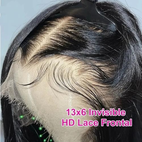 14 Inch SKINLIKE HD Lace Frontal 0.10 mm Ultra-thin Invisible 13x6 Lace Frontal Body Wave Pre Plucked Natural Hairline 12A Silk Straight Brazilian Human Hair Natural Color