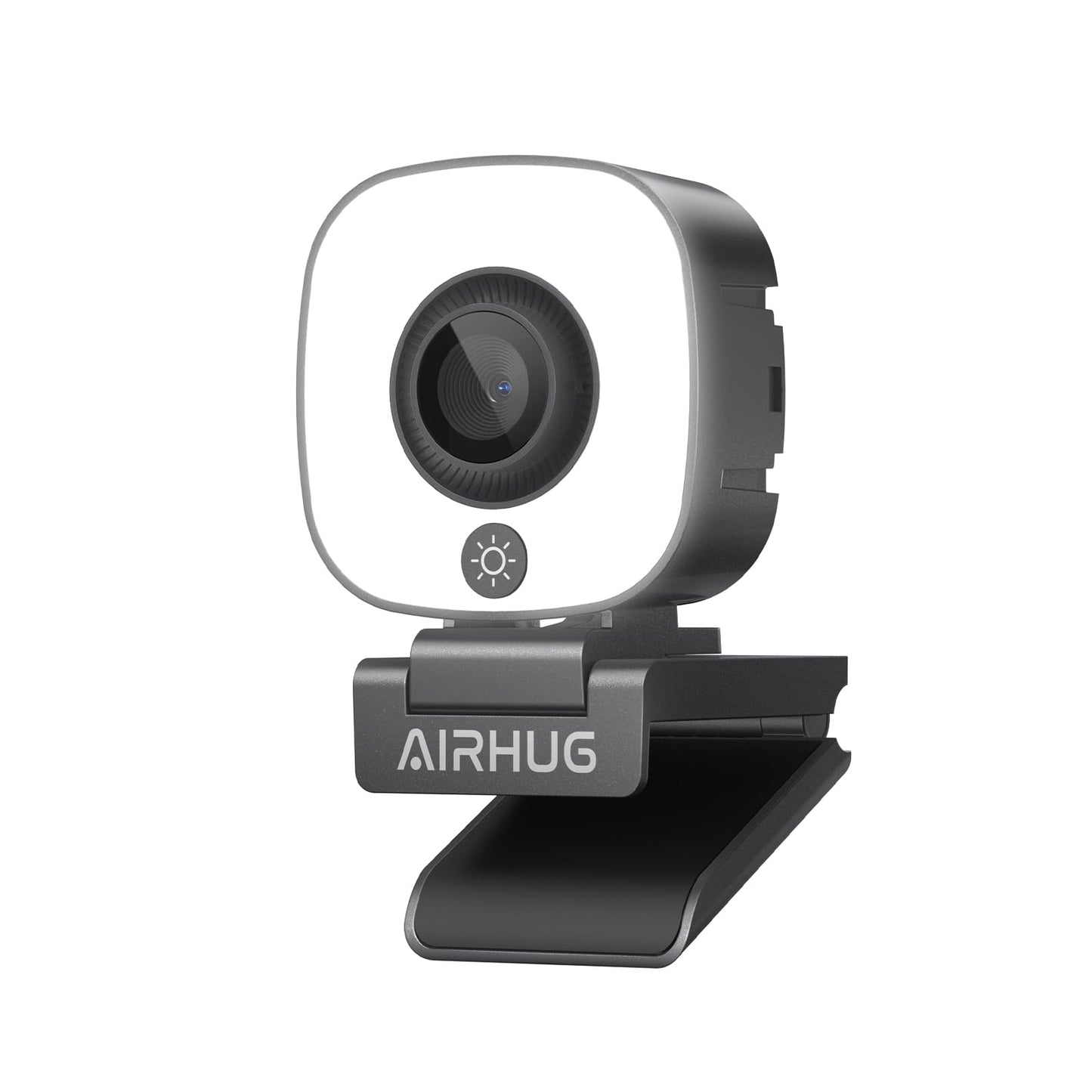 AIRHUG 4K Webcam, Webcam with Microphone, Adjustable Light Computer Camera with Privacy Cover, USB Plug and Play for Laptop Video Calling
