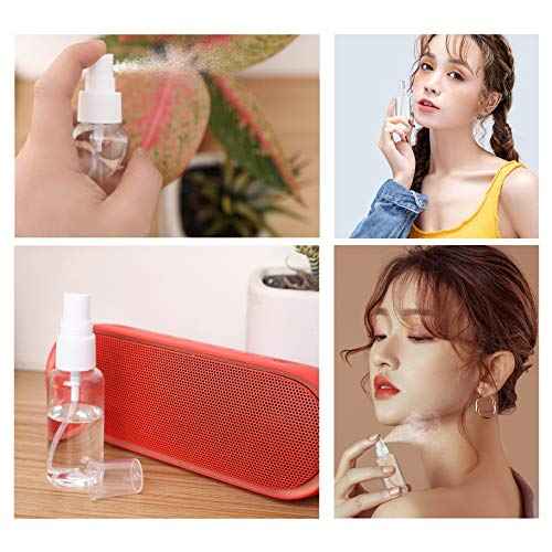 ZEROFIRE 2 Pack Spray Bottles 1oz Clear Plastic Empty Refillable Mini Spritzer for Travel, Cleaning, Gardening, Skin Care Atomizer for Essential Oils, Perfume