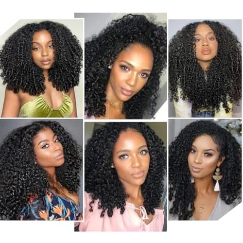 Burmese Curly Bundles Human Hair 16 18 20 Inches 3C4A Water Wave Quick Weave with Spiral Curly End 100% Unprocessed Kinky Curly Human Bundles in Hair Extensions Natural Black