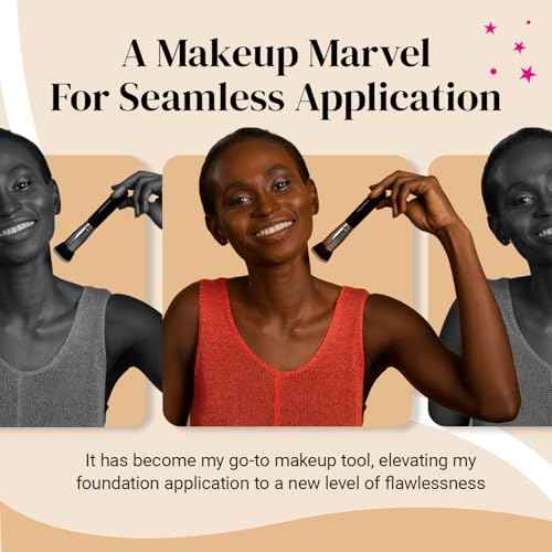 Flat Top Kabuki Foundation Brush By KESHIMA - Premium Makeup Brush for Liquid, Cream, and Powder - Buffing, Blending, and Face - 1.2" Top Diameter