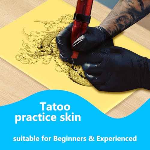 Tattoo Skin Practice - 3 Pcs 8 x 12 inch Large Size Double Sides Blank tattoo practice skins - fake skin for tattoos and permanent makeup