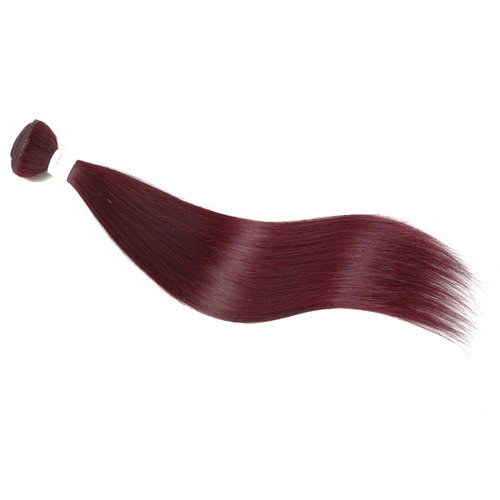 REMY Straight Human Hair Bundles Red Human Hair 99j Burgundy Color 26 Inch Unprocessed Brazilian Virgin Human Hair 1 Bundle Double Weft Extension