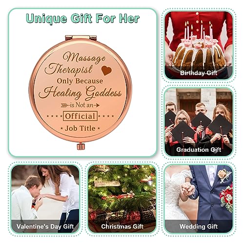 Therapist Gifts Massage Therapist Gifts for Women Compact Mirror for Message Therapy Thank You Gift Massage Therapist Appreciation Gift Folding Makeup Mirror Graduation Christmas Birthday