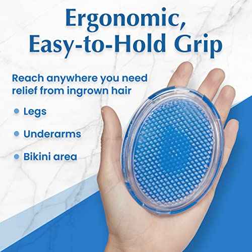 Dylonic Exfoliating Body Scrub Razor Bump Brush and Ingrown Hairs Solution - Skin Exfoliator for Body Shaving Irritation, Strawberry Legs, Armpit, Bikini Line - Exfoliator Scrubber Loofah
