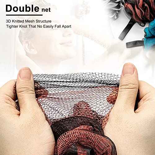 Loofah Bath Shower Sponge Body Scrubber,Extra Large 75g XL Exfoliate Mesh Pouf Shower Bouquet,3 Pack Body Wash for Women and Men