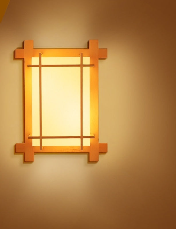 Japanese Style Wall Lamp - Retro Bedside & Corridor Lighting - No Bulb or With White/Warm Light