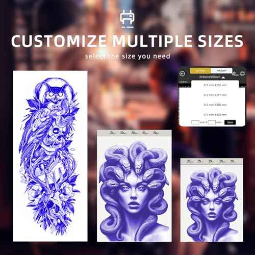 GBK Wireless M8 Tattoo Stencil Printer with 5pcs Transfer Paper - Bluetooth Tattoo Stencil-Fits Custom-Size A4-A8 Width Thermal Paper,Compatible for iOS & Android Phone,Laptop & iPad