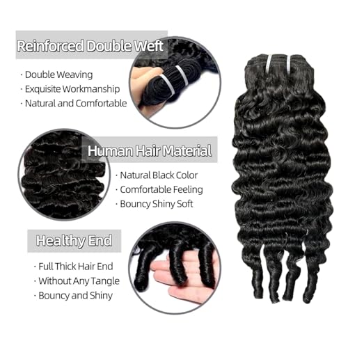 Burmese Curly Bundles Human Hair 14 16 18 Inch 12A Grade 100% Unprocessed Brazilian Virgin Hair Weave with Spriral End 3c4a Quick Weave Real Human Hair Extensions For Black Women Natural Black