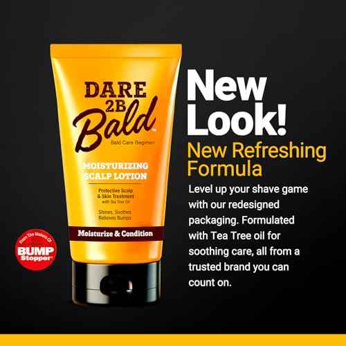 Dare 2B Bald Moisturizing Scalp Lotion | Bald Head Care Regime | Condition, Protect, and Treat the Scalp Against Flaking | Bald Head Moisturizer for Men- 4.75 OZ