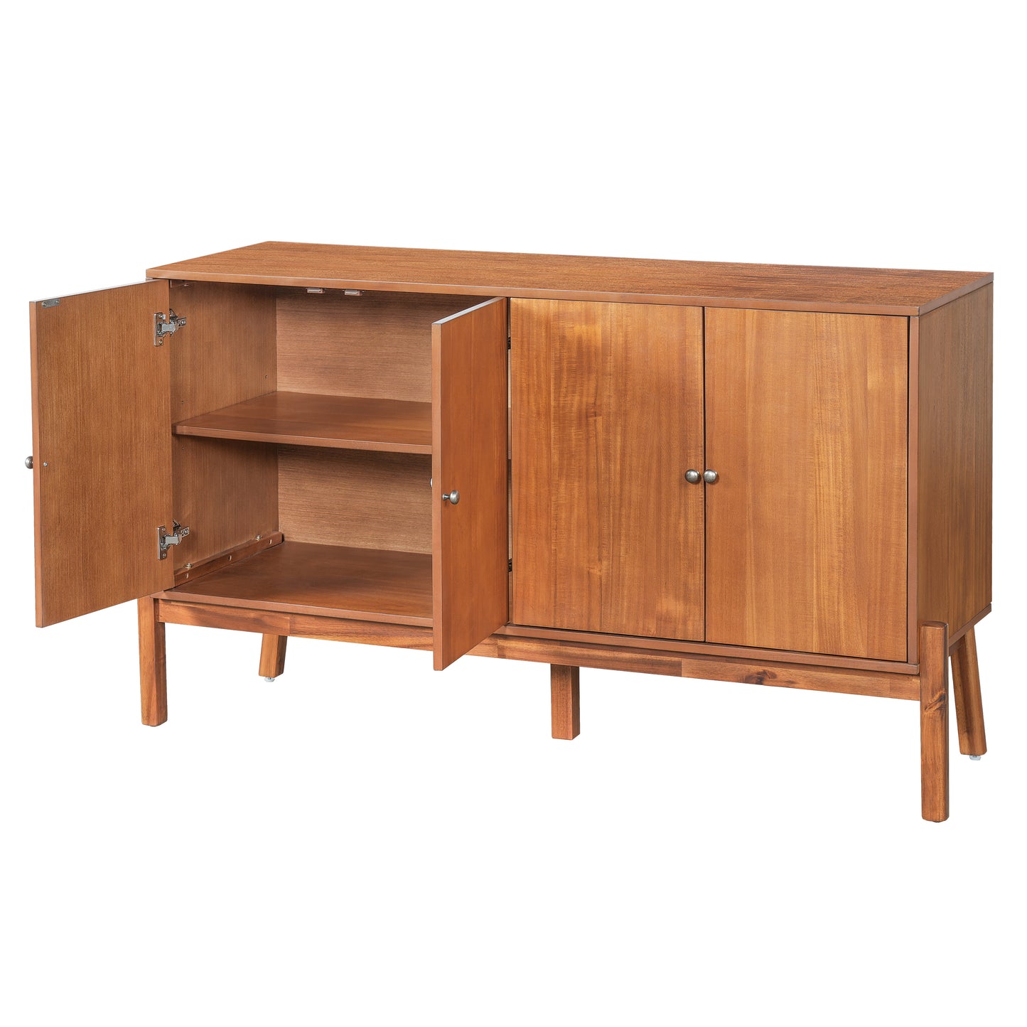 Vintage Sideboard Buffet Cabinet, 56.8 W X 18 D 34.2 H, 4-Door