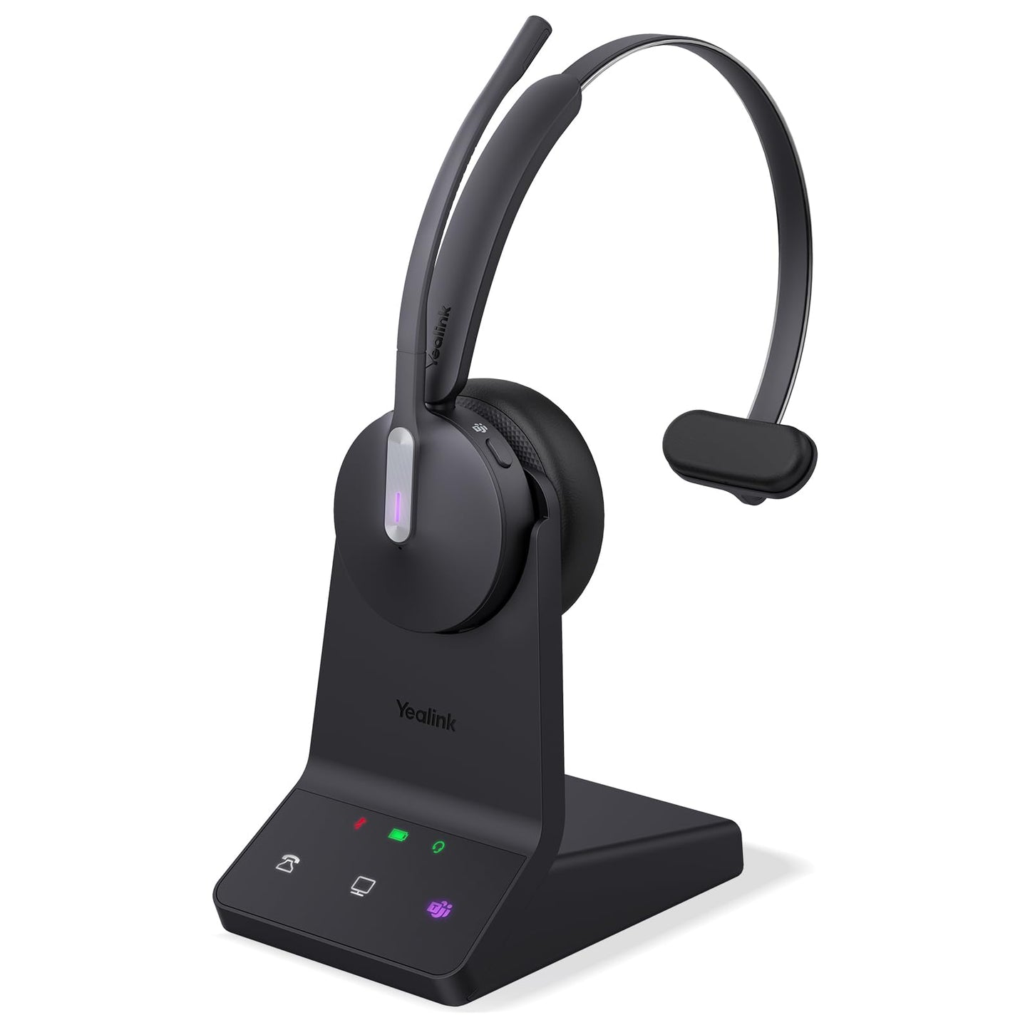 Yealink WH64 Mono Teams Wireless Headset, DECT & Bluetooth Dual-Mode 606 ft Range Headphones with 3X Mic, 26 Talk Time, Office Work Headset for Desk IP Phone, PC,Cell Phone