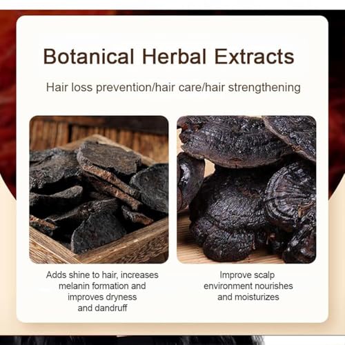 Herbal Black Hair Spray, Saffron Hair Blackening Spray, Affron And Polygonum Multiflorum Essence Sprays, Leaving Hairs Shiny Non-Frizzy