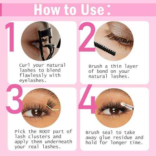 Lash Cluster Glue Lash Bond and Seal Waterproof Lash Glue for Eyelash Clusters 10ml Bond and Seal 2-in-1 Home Use Strong Hold 72H