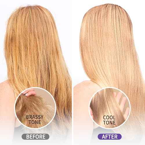Purple Leave-In Conditioner Spray Repairs Blonde & Gray Hair Strengthens Dry Damaged Strands Lightweight Non-Sticky Formula - Purple Conditioner Spray Removes Brassy Yellow Undertones Color Depositing